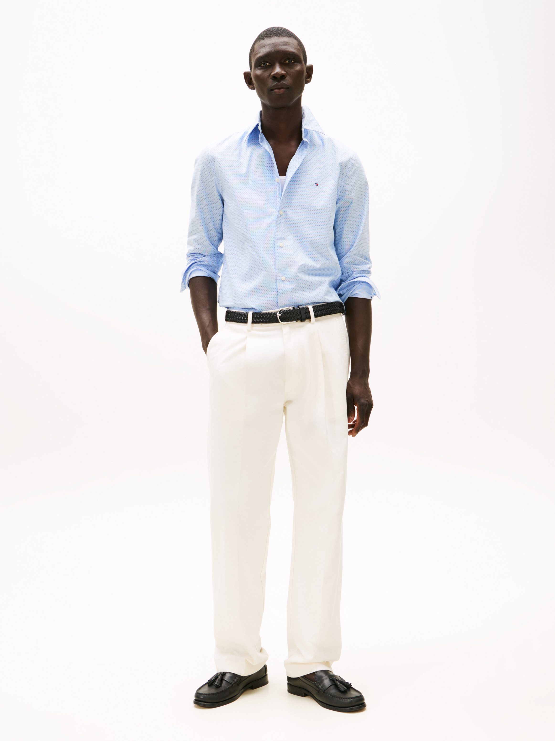 Tommy Hilfiger Langarmhemd FLEX POPLIN MINI PRINT Regular Fit SHIRT regular günstig online kaufen