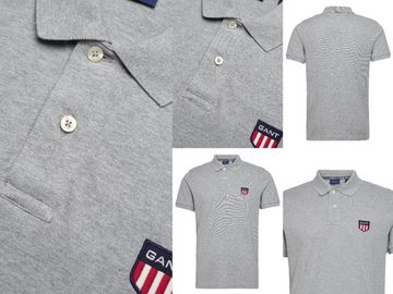 Gant Poloshirt GANT Polo Shirt Retro Shield Polohemd Pique Logo Hemd T-shirt Top Polo