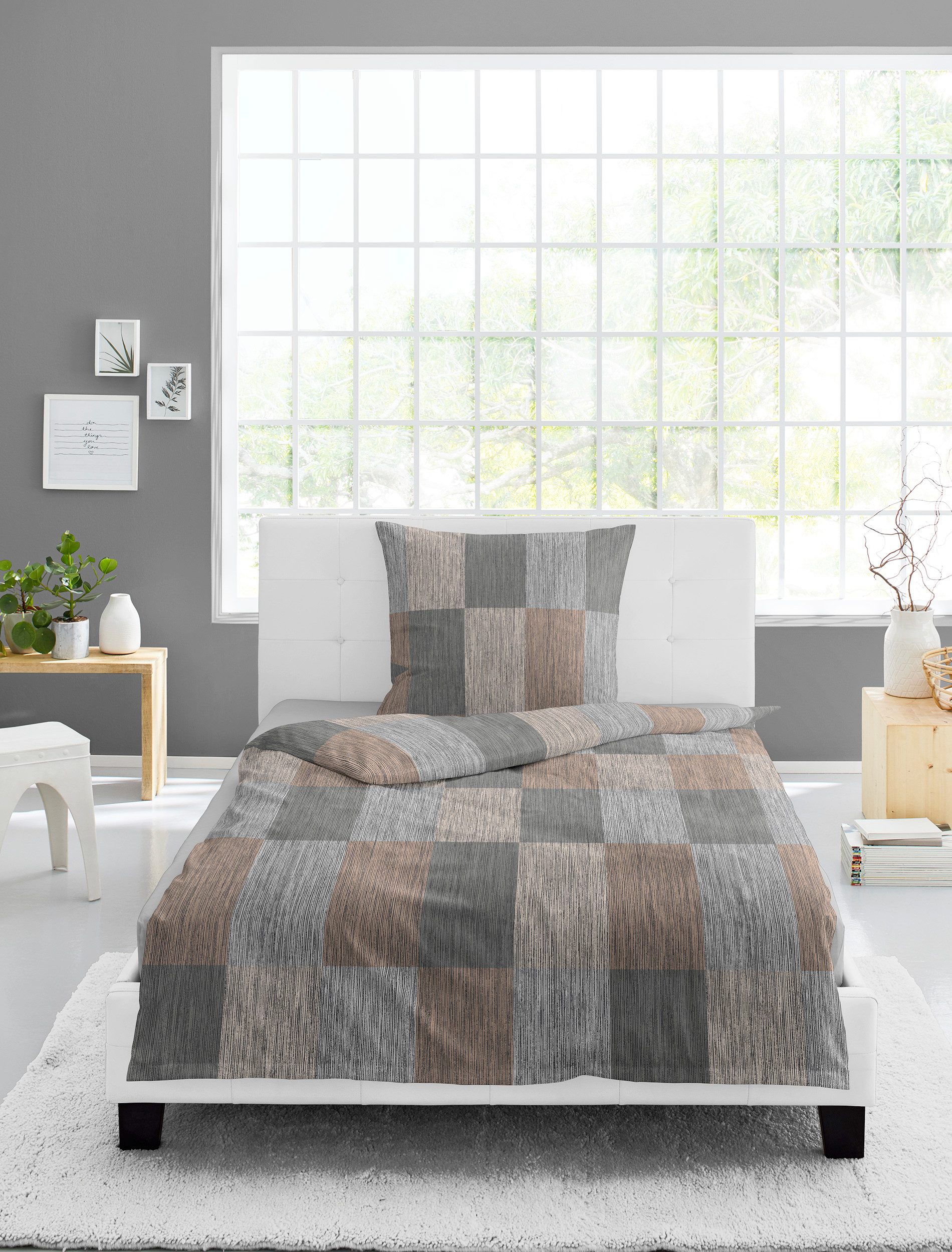 BIERBAUM Bettwäsche 4142, Biber, 2 teilig, Biber, 100 % Baumwolle, pflegele günstig online kaufen