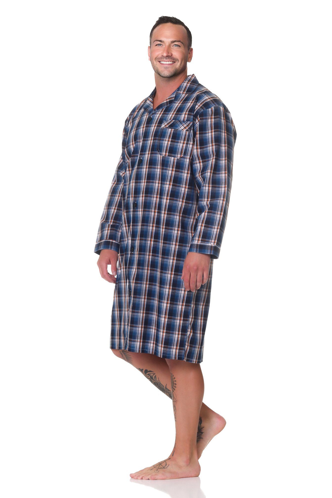 Normann Pyjama Normann Herren langarm Nachthemd günstig online kaufen