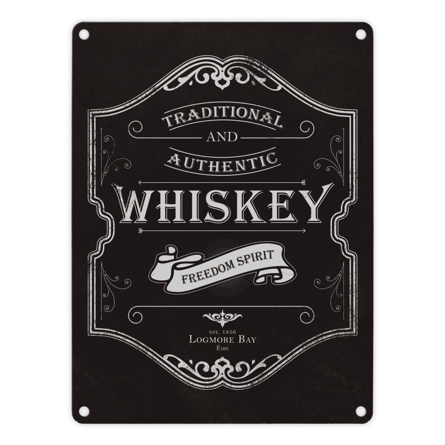 Metallschild Whiskey Logo Schild Blechschild Aluminiumschild Emailleschild