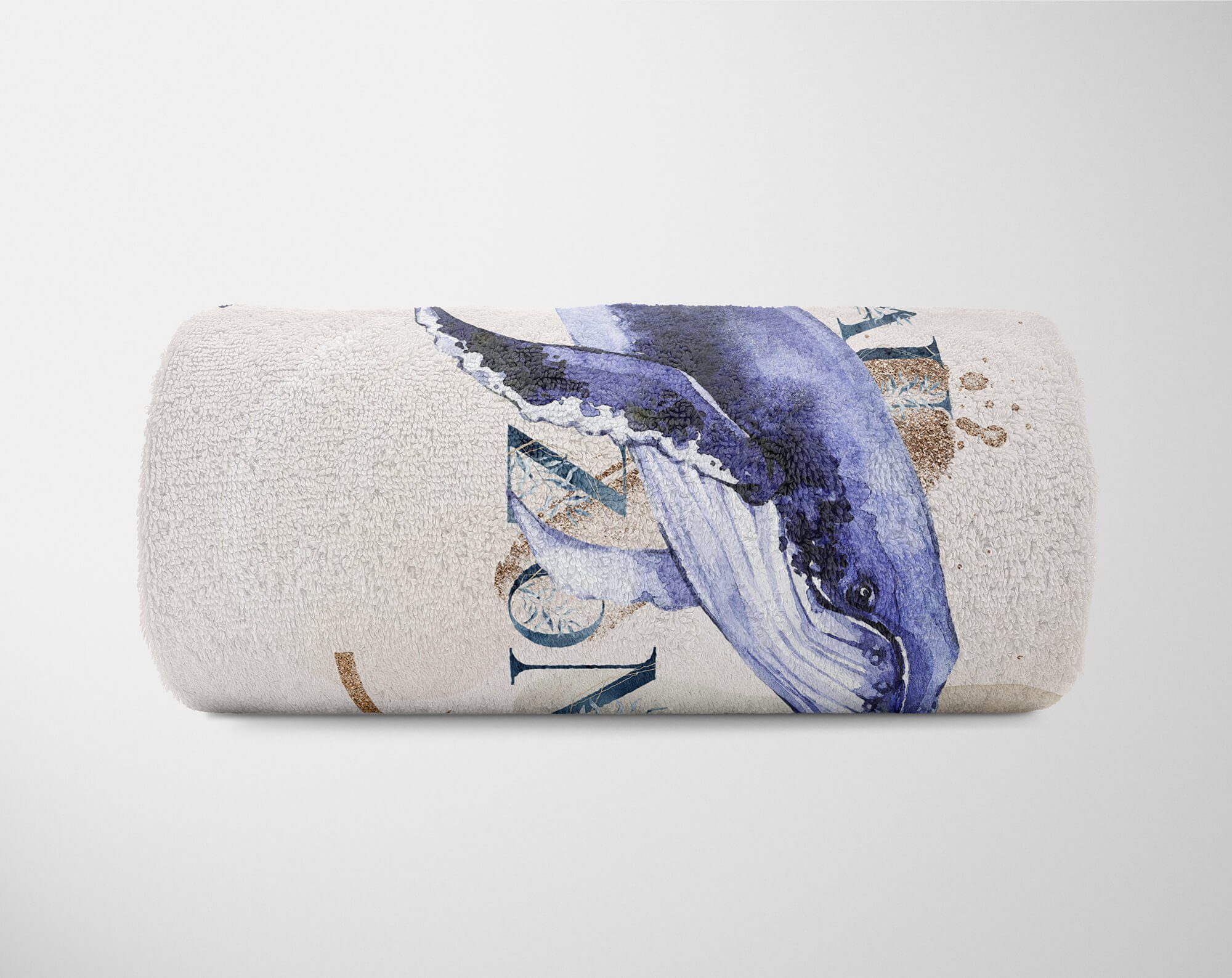 Ozean Mot, Handtücher Handtuch Aquarell Kunstvoll Baumwolle-Polyester-Mix Strandhandtuch Art (1-St), Kuscheldecke Saunatuch Buckelwal Handtuch Sinus