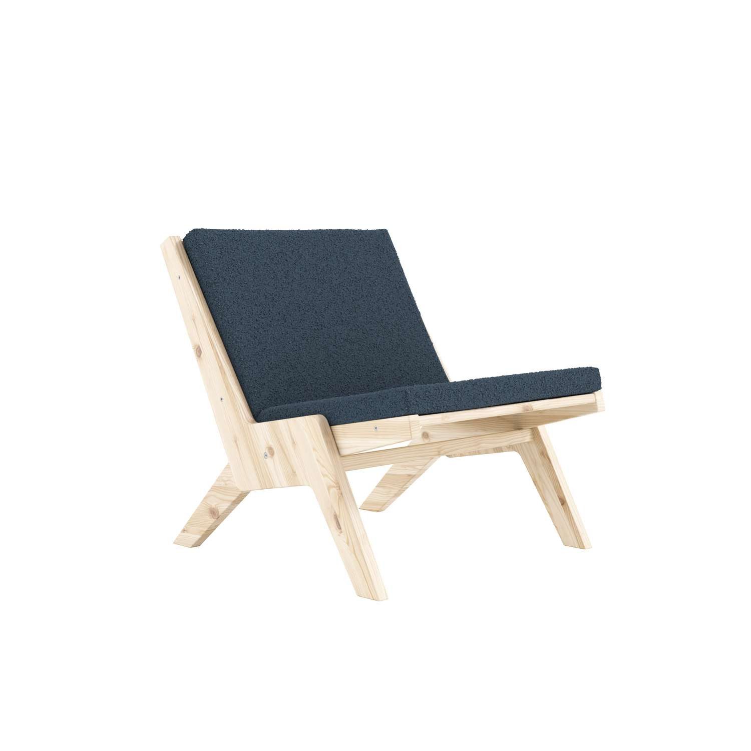 Karup Design Loungesessel Sway Lounge Chair, ohne Armlehnen, aus FSC®-zertifiziertem Massivholz, Matratze mit Bouclé-Bezug in mehreren Farben, Made in Europe