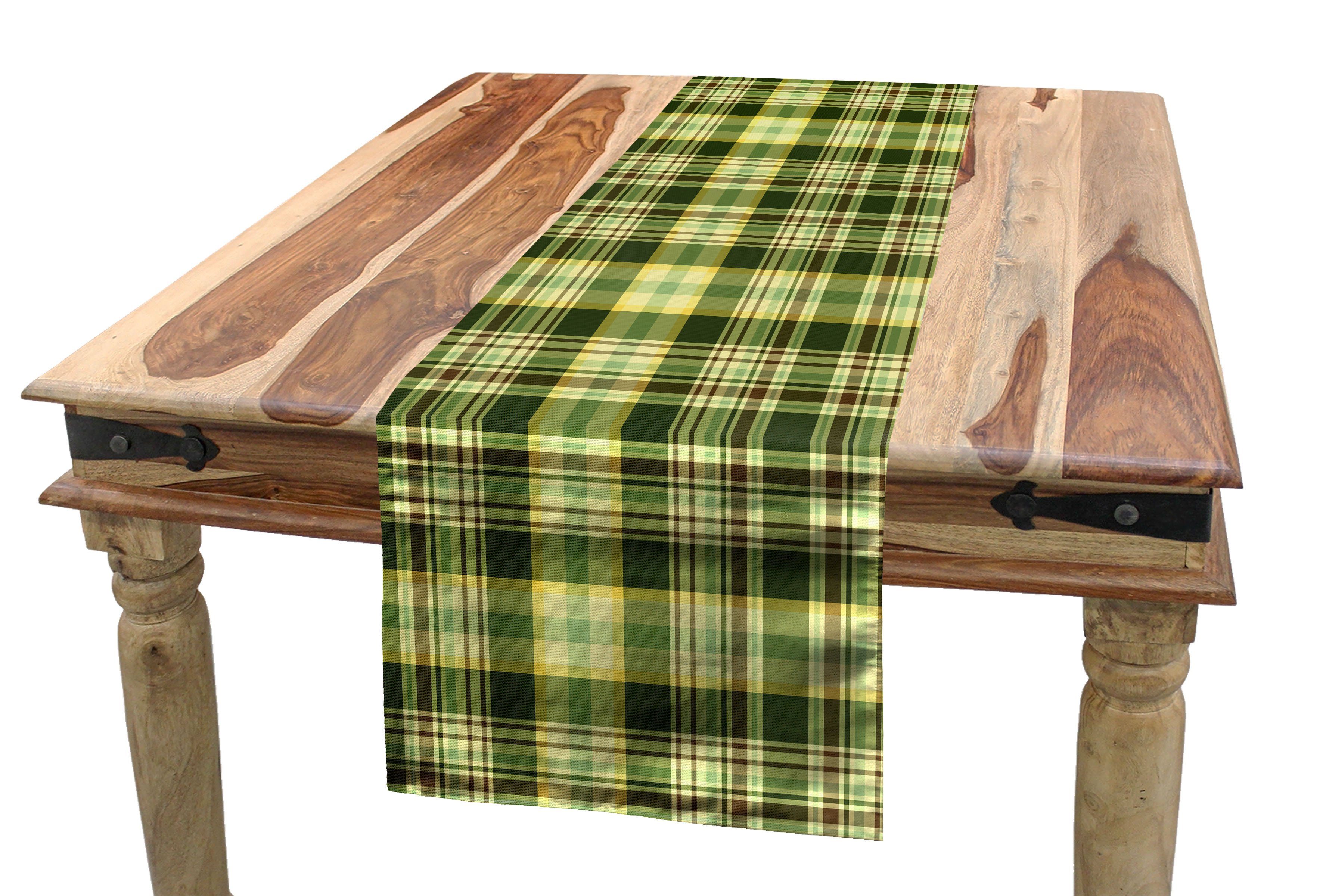 Abakuhaus Tischläufer Esszimmer Küche Rechteckiger Dekorativer Tischläufer, olivgrün Scottish Quilt