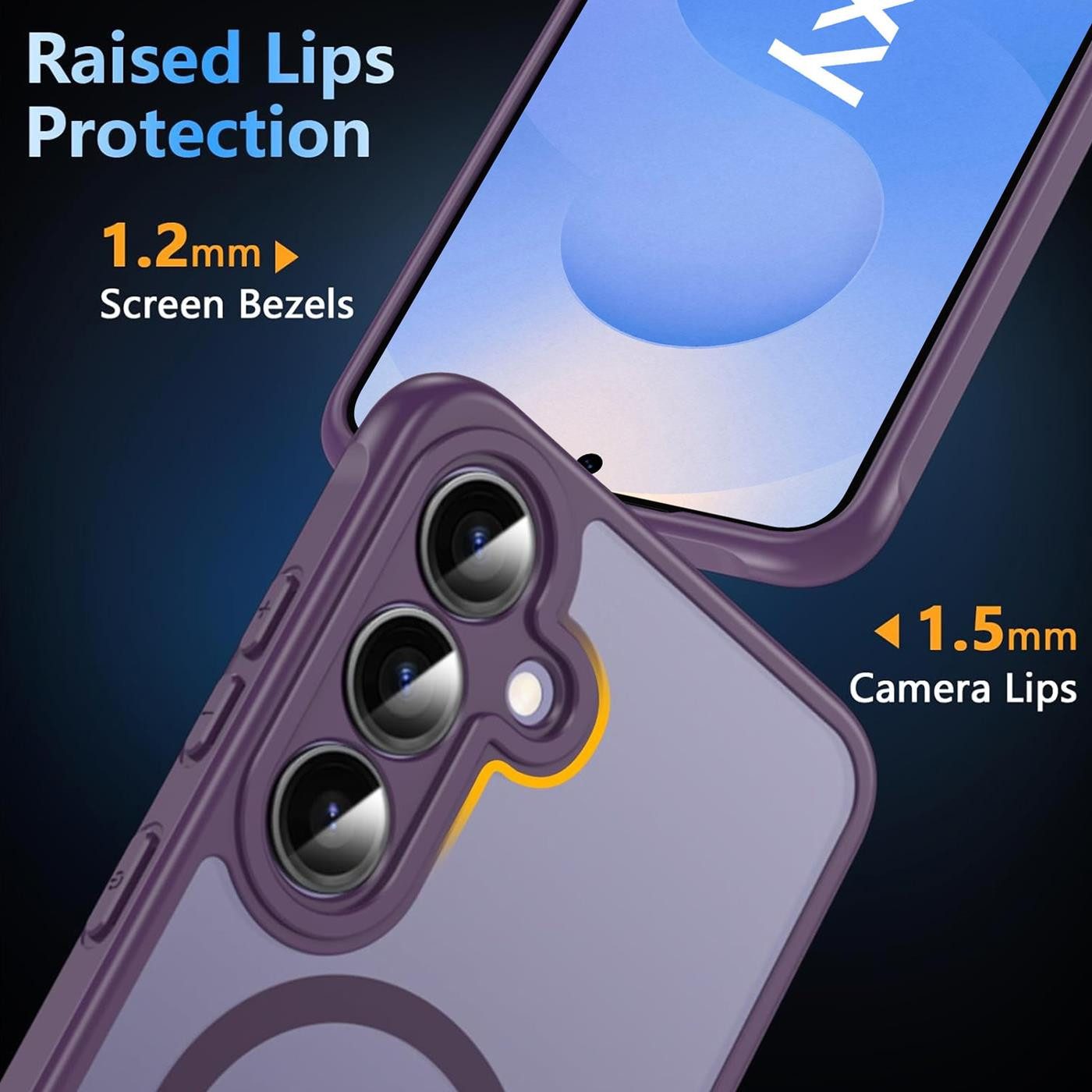 CoolGadget Handyhülle Magnet-Hülle für Samsung Galaxy S25 Schutzhülle magnetisch 6,2 Zoll, Hülle Matt Stoßfest kompatibel mit QI-Laden Zubehör Kameraschutz Case