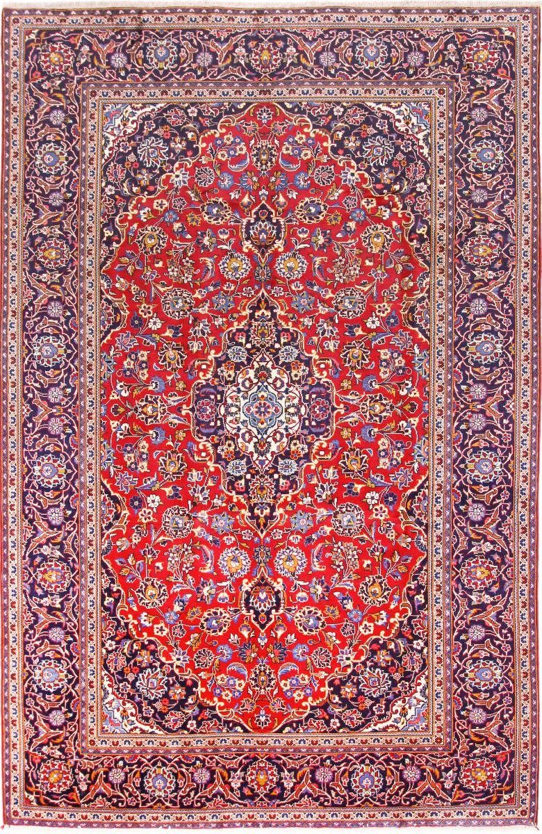 Orientteppich Keshan 201x303 Handgeknüpfter Orientteppich / Perserteppich, Nain Trading, rechteckig, Höhe: 12 mm