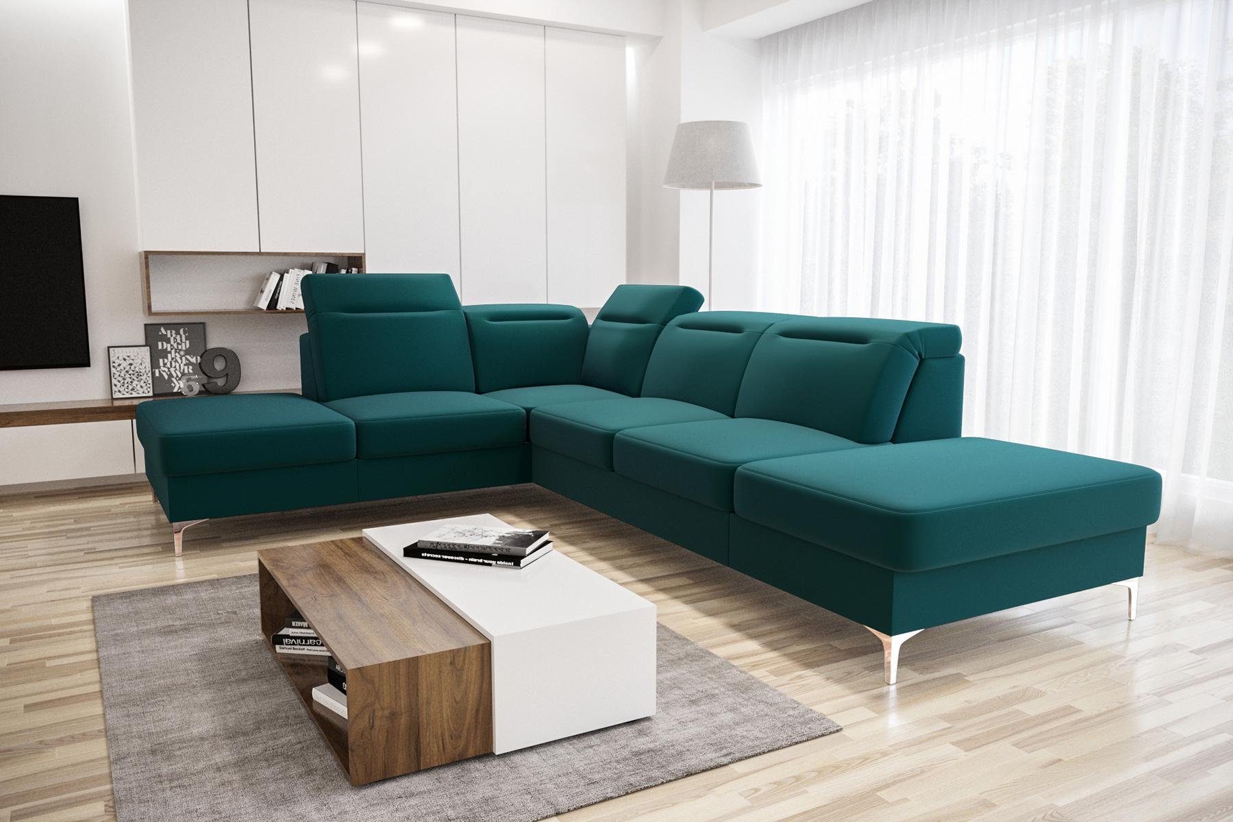 JVmoebel Ecksofa Moderne Sofas Stoffsofa Couch Wohnlandschaft Sofa Ecke Design, Made in Europe Blau
