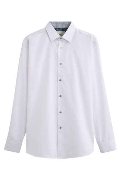 Next Langarmhemd Pflegeleichtes Slim Fit Hemd mit Besatz (1-tlg)