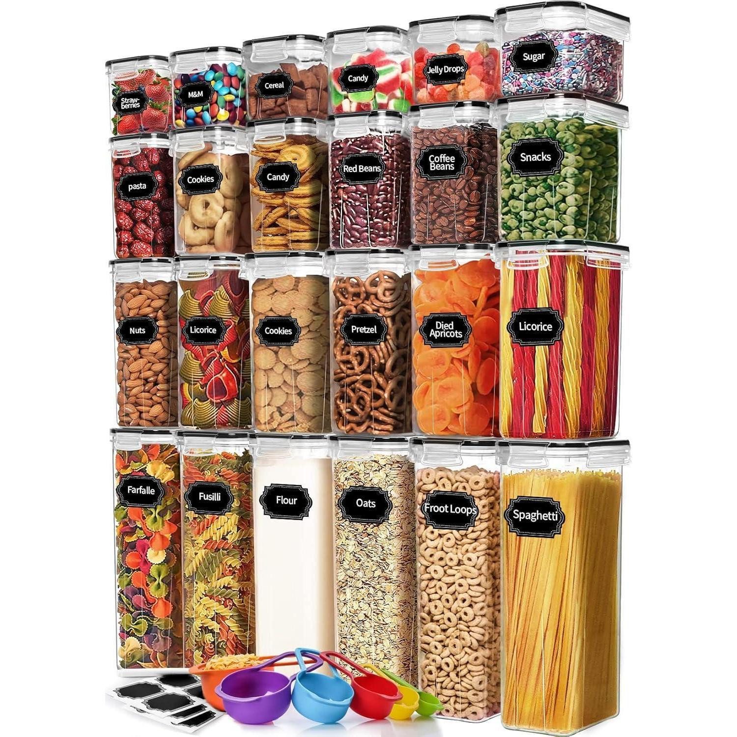 LuxusKollektion Vorratsdose Vorratsdosen Set 24tlg. BPA-frei Müsli Frischhaltedosen inkl. 40, Kunststoff