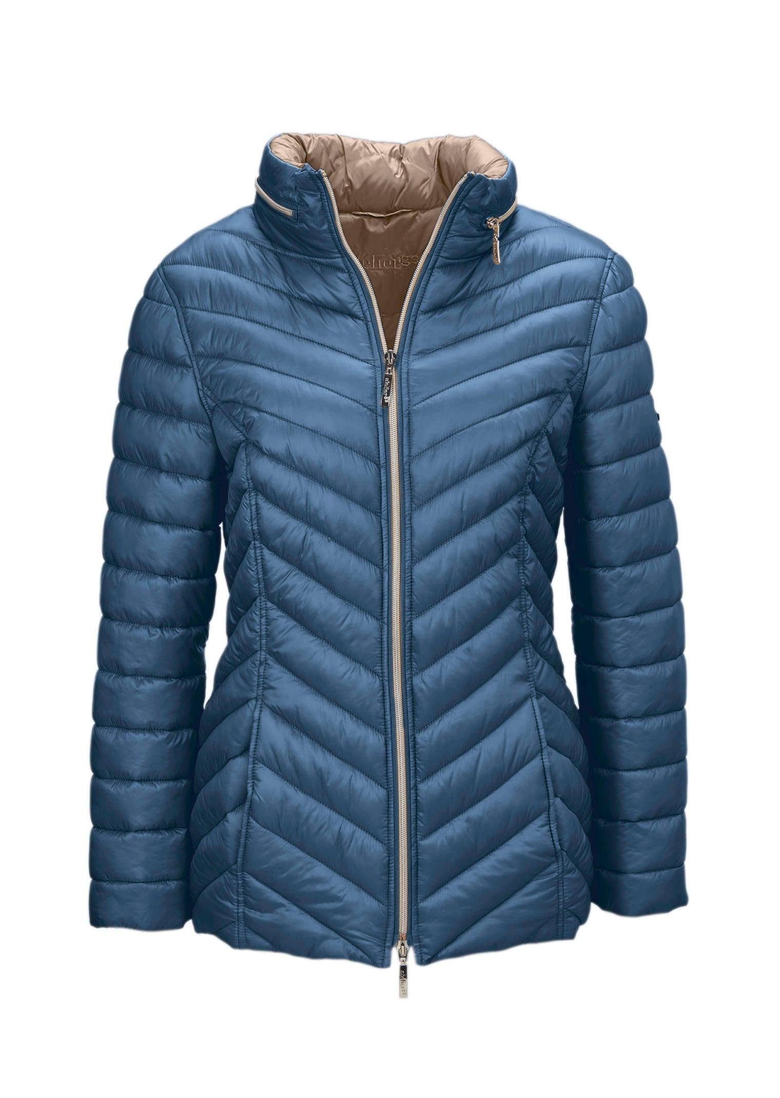 Kurzgröße: GOLDNER cappuccino schieferblau / Steppjacke