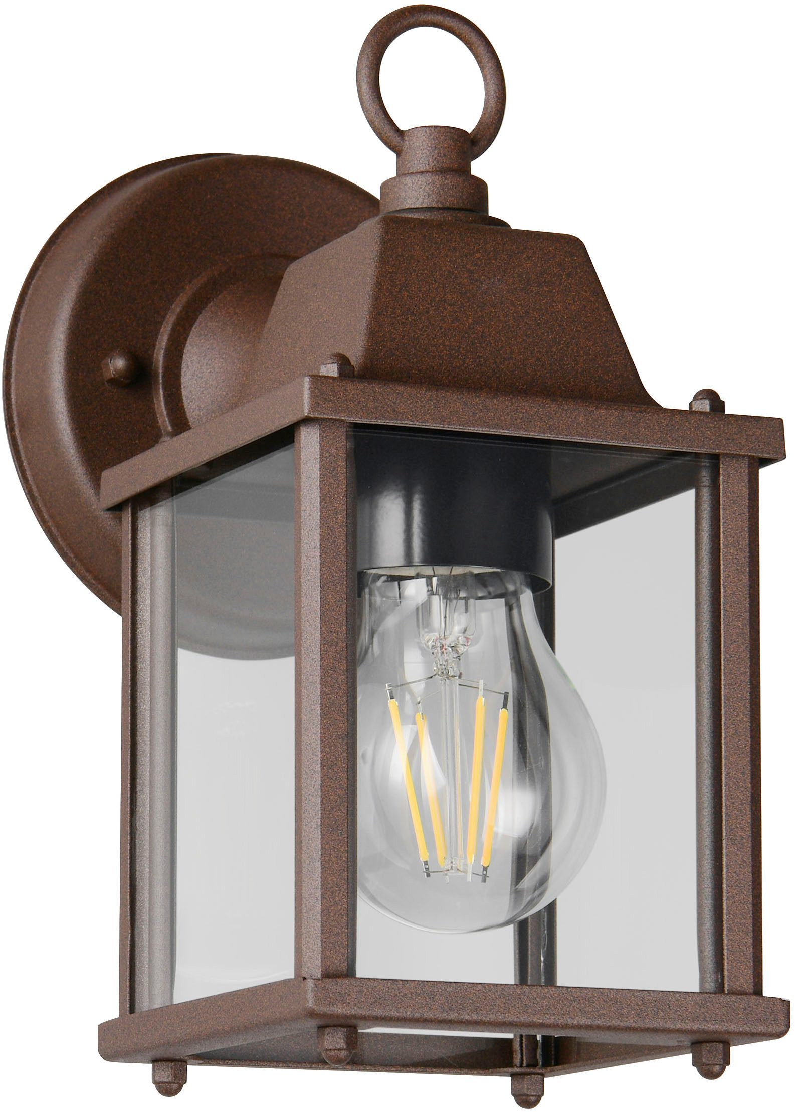 TRIO Leuchten Außen-Wandleuchte MIRANDE, Hauswand Leuchte Laterne mit Glasschirm, exkl 1x E27 max 40W, Leuchtmittel wechselbar, warmweiß - kaltweiß, IP23, Outdoor Wandlampe für wechselbare Leuchtmittel Höhe 23cm