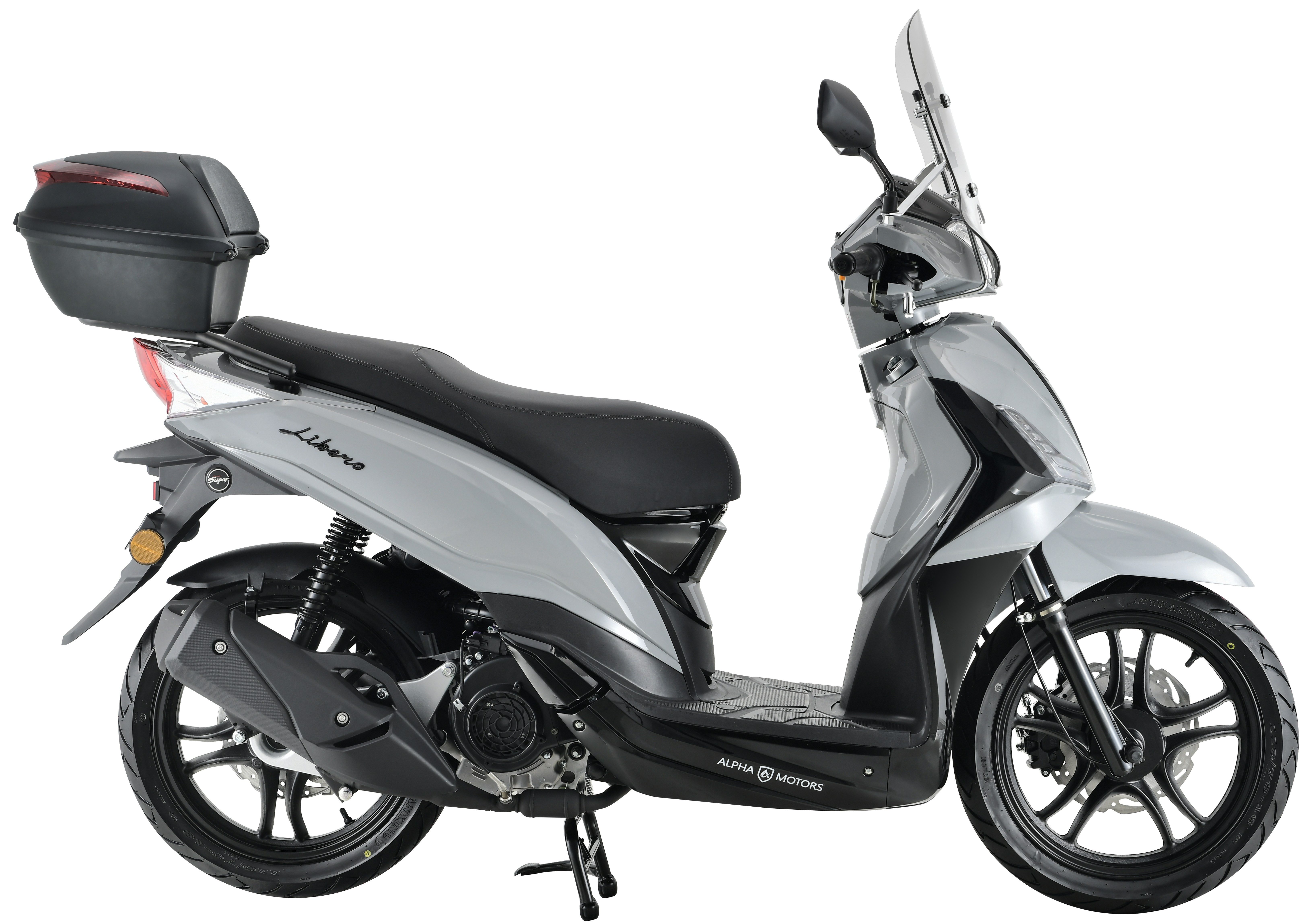 Alpha Motors Motorroller Motorroller Libero 125 ccm 90 km/h 16" inkl. Topcase und Windschild, 125 ccm, 90 km/h, Euro 5