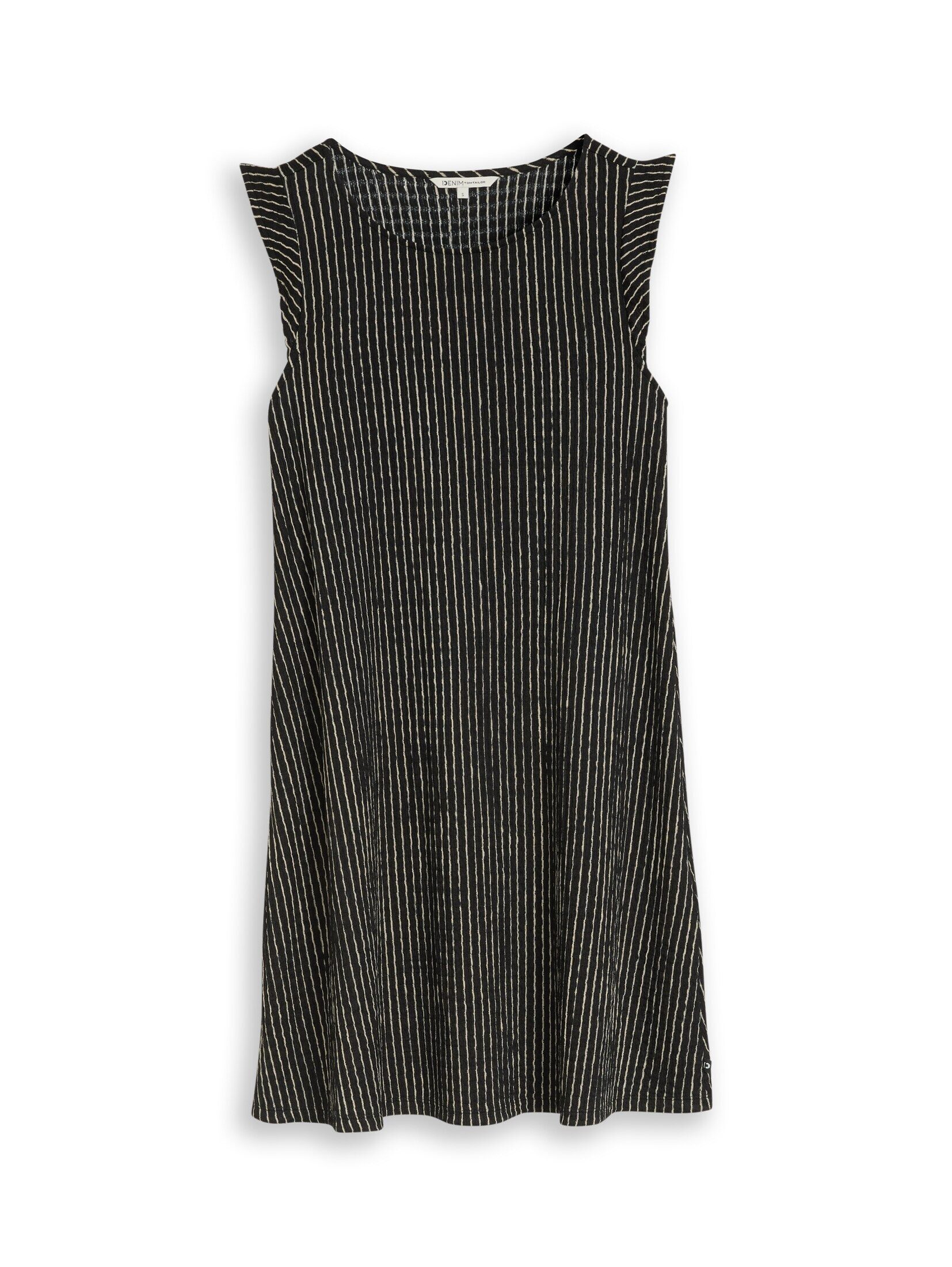TOM TAILOR Denim Sommerkleid Kleider & Jumpsuits Crinkle Mini-Kleid mit Volantärmeln