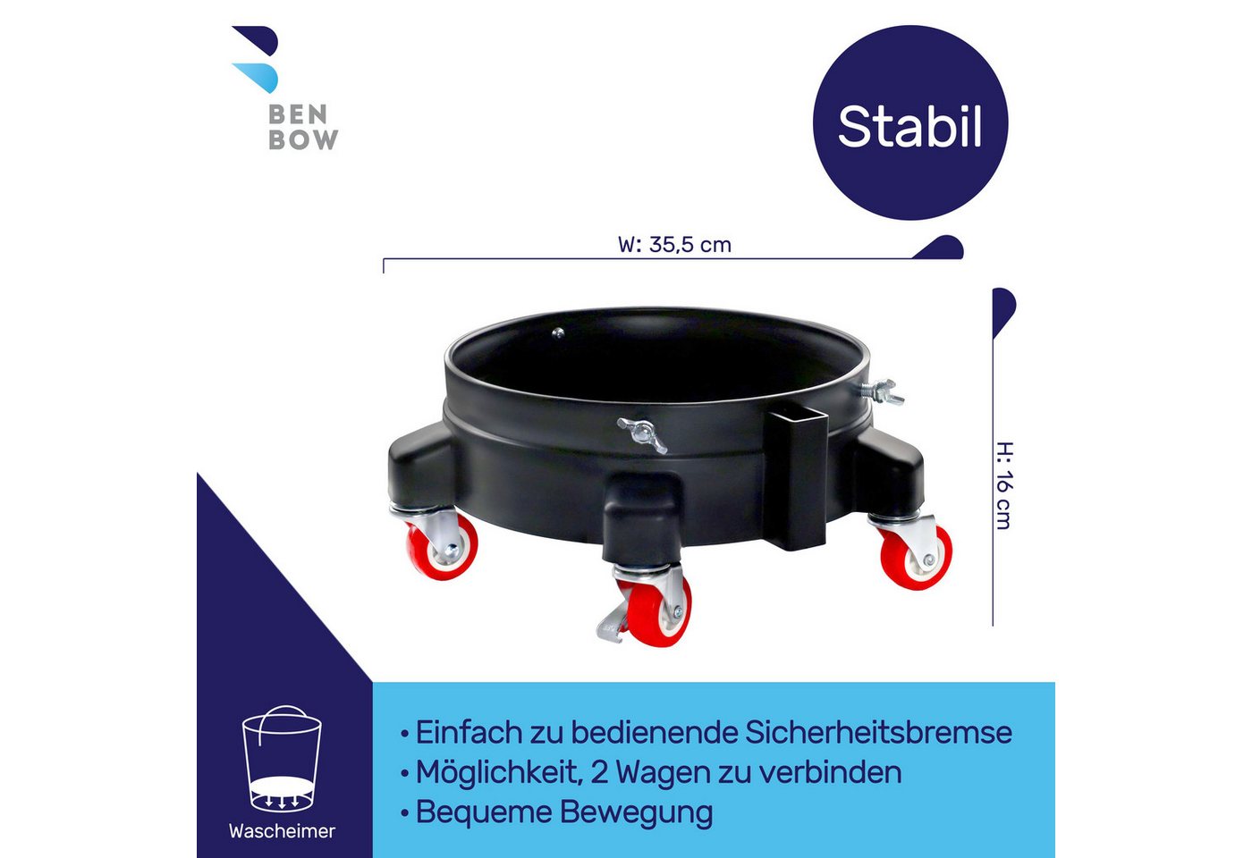 Thumbnail - BENBOW Reinigungs-Set Rollwagen für Autowascheimer, (1-teilig), Rollwagen für Autowascheimer
