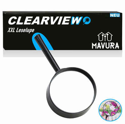 MAVURA Handlupe CLEARVIEW XXL Lupe Leselupe Vergrößerungsglas Lesehilfe Lese Hilfe, für Senioren und Kinder Juwelierlupe Seniorenhilfe Vergrößerung 9cm