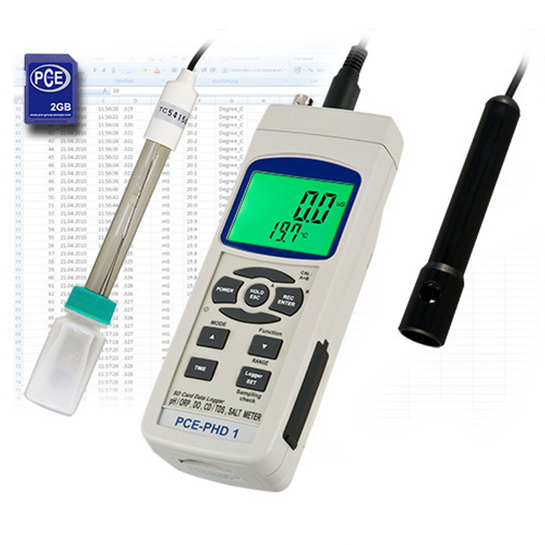 Montagewerkzeug pH-Meter PCE-PHD 1 Überprüfung der Wasserqualität Wasseranalysegerät
