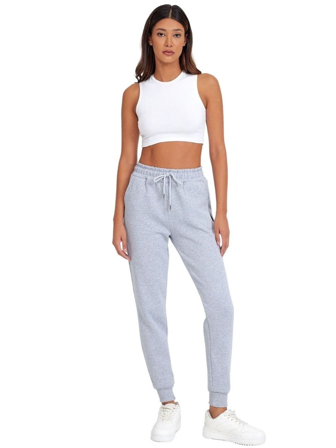 COMEOR Jogginghose Regular Passform Damen Trainingshosen, mit -Baumwolle Hellgrau Sporthose, (1-tlg) Freizeithosen, Sweatpants