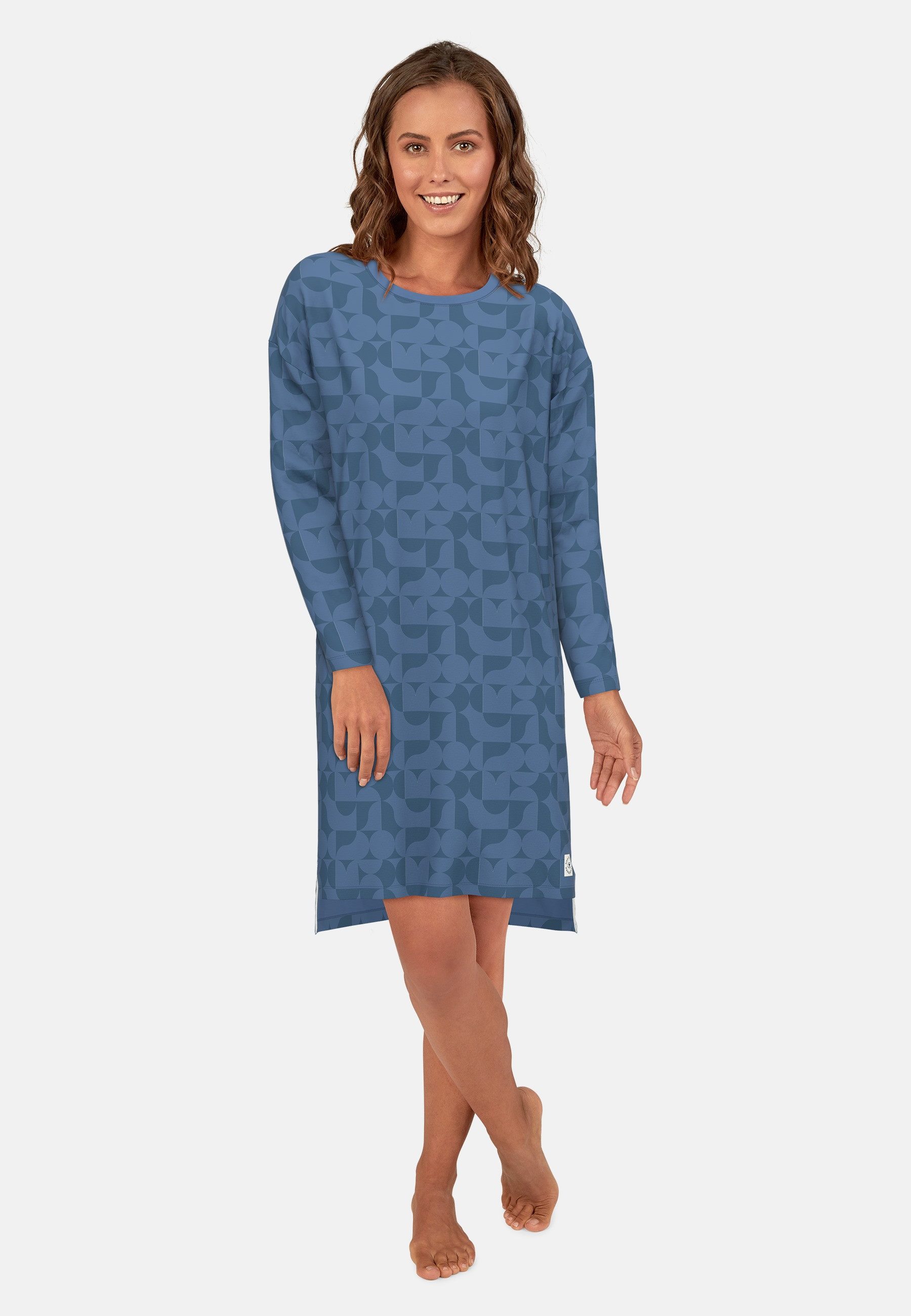 TOM TAILOR Nachthemd TOM TAILOR Damen Nachthemd blau bedruckt (1-tlg) günstig online kaufen