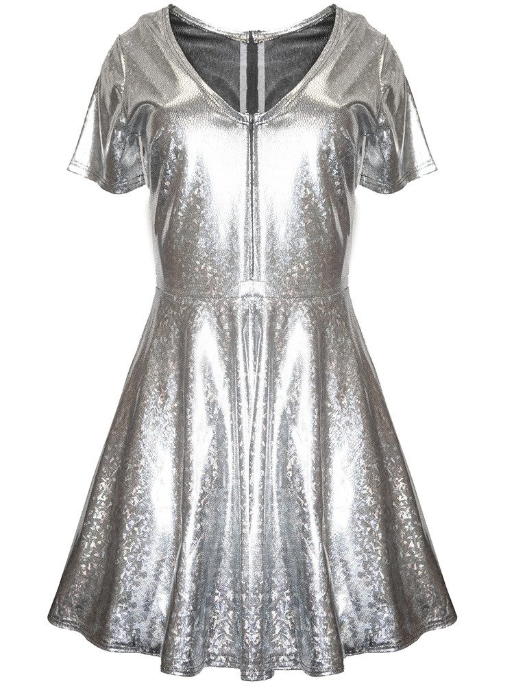 Funny Fashion Kostüm Disco Space Kleid silber günstig online kaufen