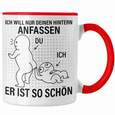 Trendation Tasse Trendation - Valentinstag Tasse Geschenk Freundin Hintern Anfassen Lustig Spruch Geschenkidee Frauen