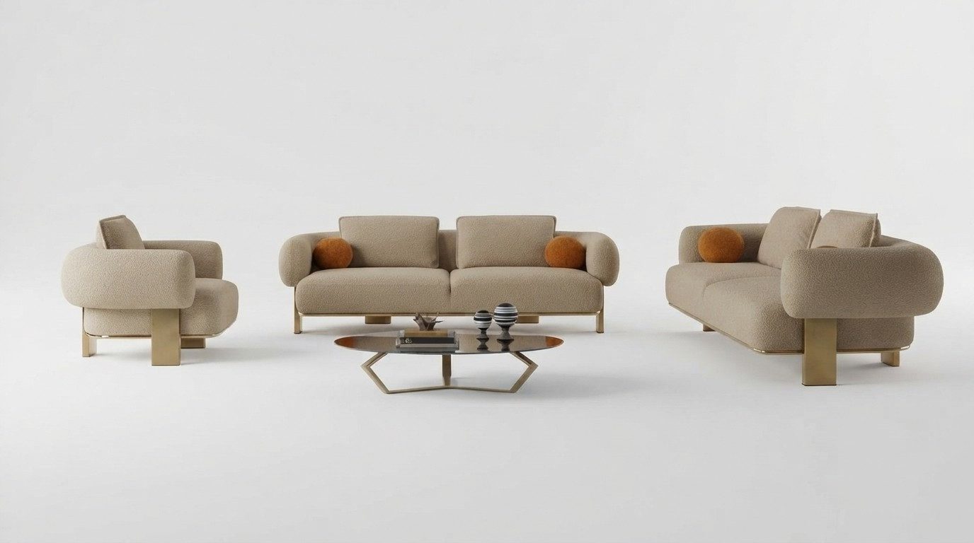 Xlmoebel Polstergarnitur Sofagarnitur 3tlg. Design Couch Set für Wohnzimmer 2x Dreisitzer, (Polstergarnitur, 3-tlg., 3-tlg. Sofagarnitur, 2x 3-Sitzer), Made in Europa