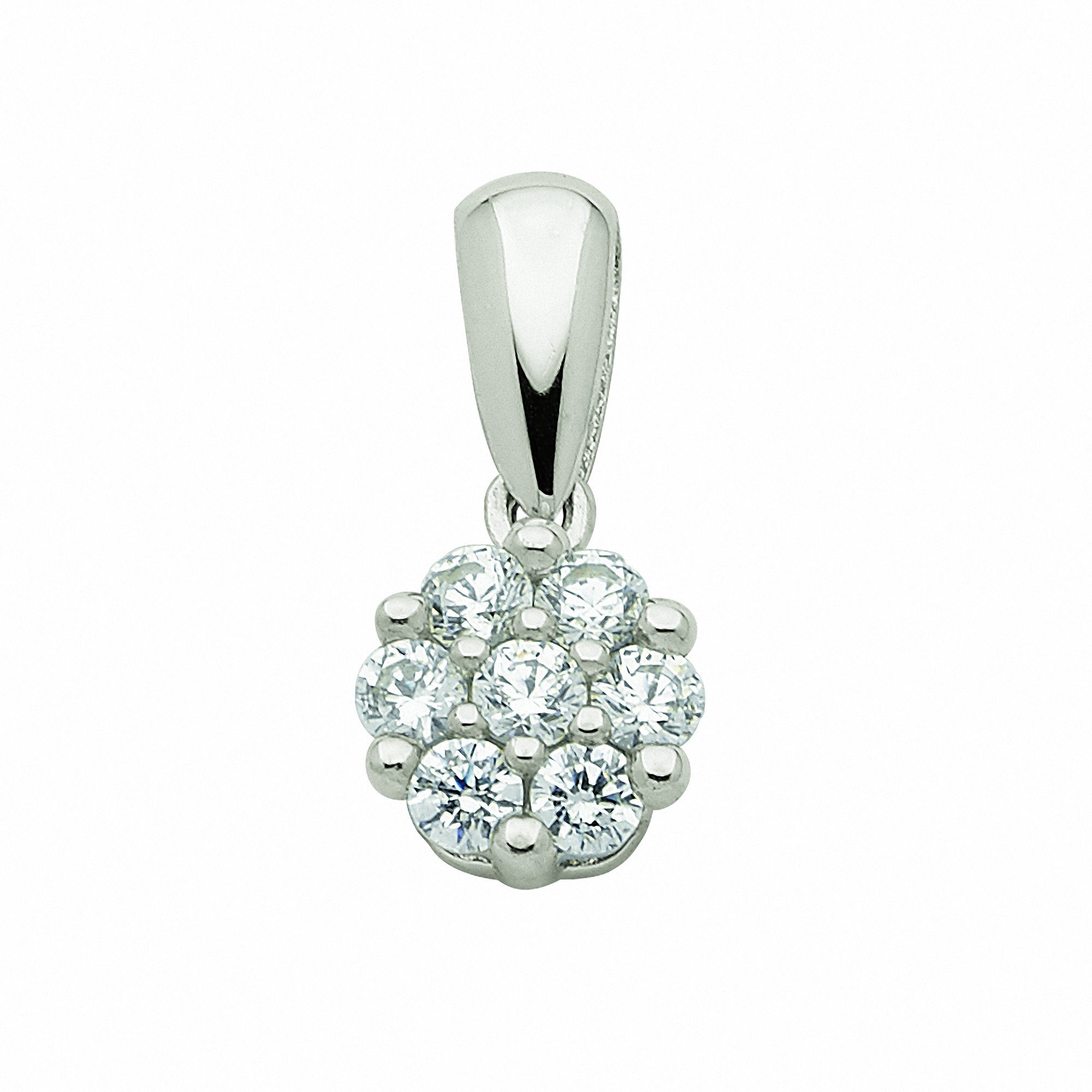 Adelia´s Kette mit Anhänger Damen 333 Weißgold Anhänger mit Zirkonia, Schmuckset - Set mit Halskette