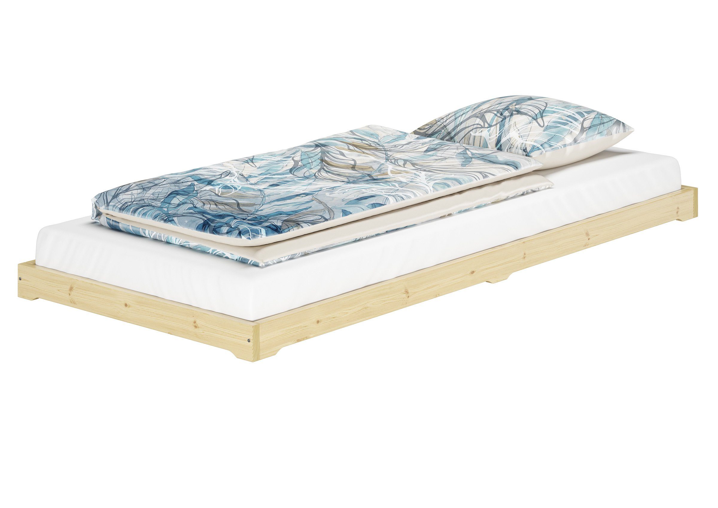 ERST-HOLZ Stapelbett Studentenbett Futon Extra Niedrig Massiv Fichte Natur 80 x 200 cm