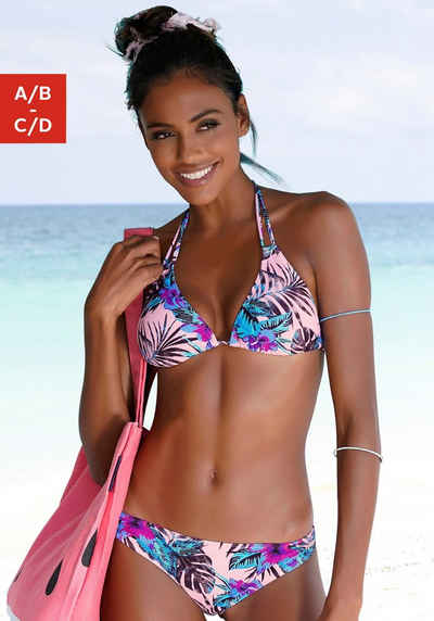 Venice Beach Triangel-Bikini-Top Marly, mit tropischem Print