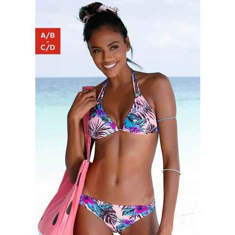 Venice Beach Triangel-Bikini-Top Marly, mit tropischem Print