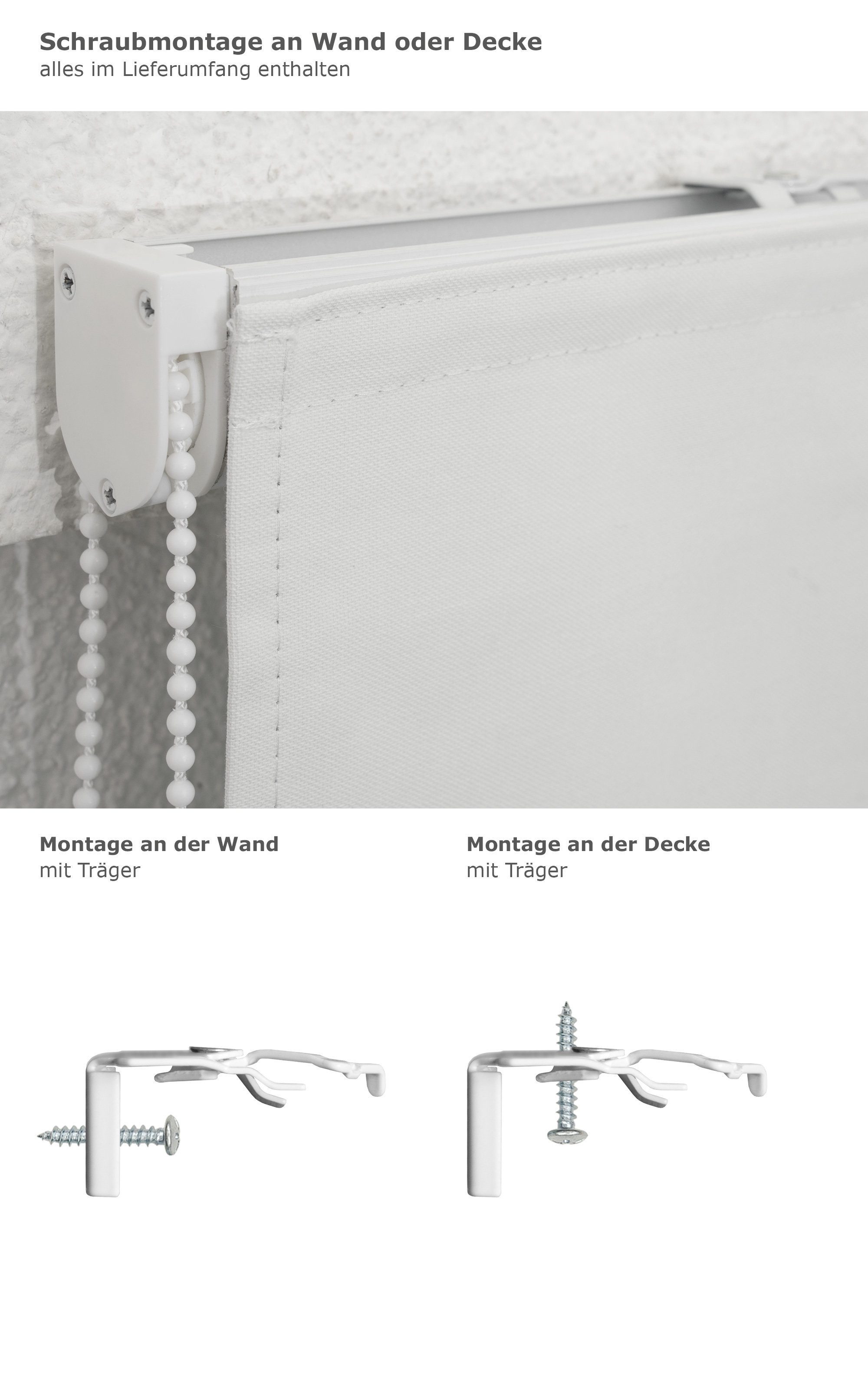 LYSEL® Raffrollo abdunkelnd Weiß, HxB 170x80cm
