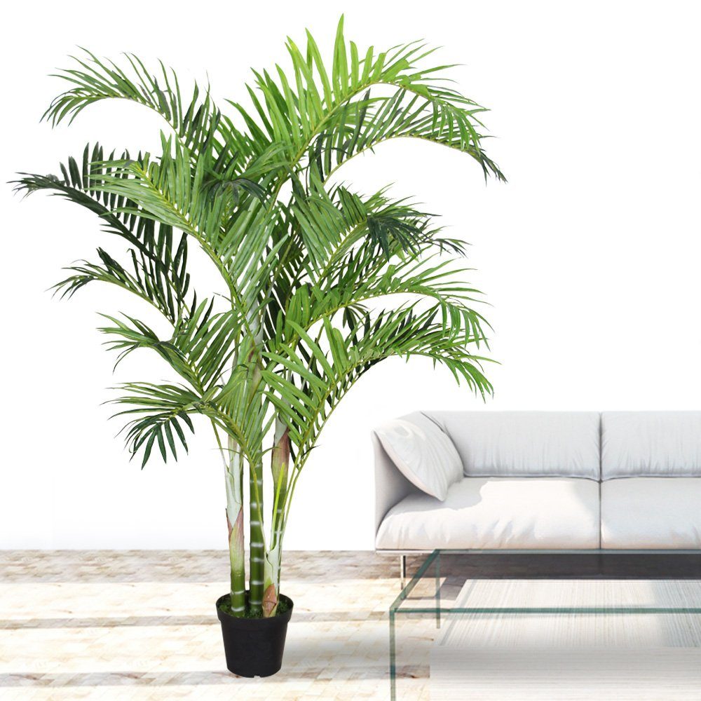 Kunstpflanze Palmenbaum Palme Kunstpflanze Künstliche 190cm Pflanze Arekapalme Decovego, Decovego