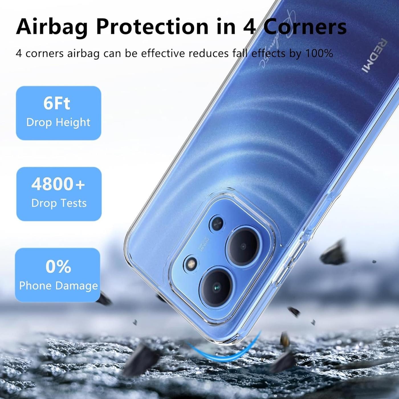 CoolGadget Handyhülle Transparent Ultra Slim Case für Xiaomi Redmi 15C 6,9 Zoll, Silikon Hülle Dünne Schutzhülle für Redmi 15C 5G Hülle – Bild 4 von 5