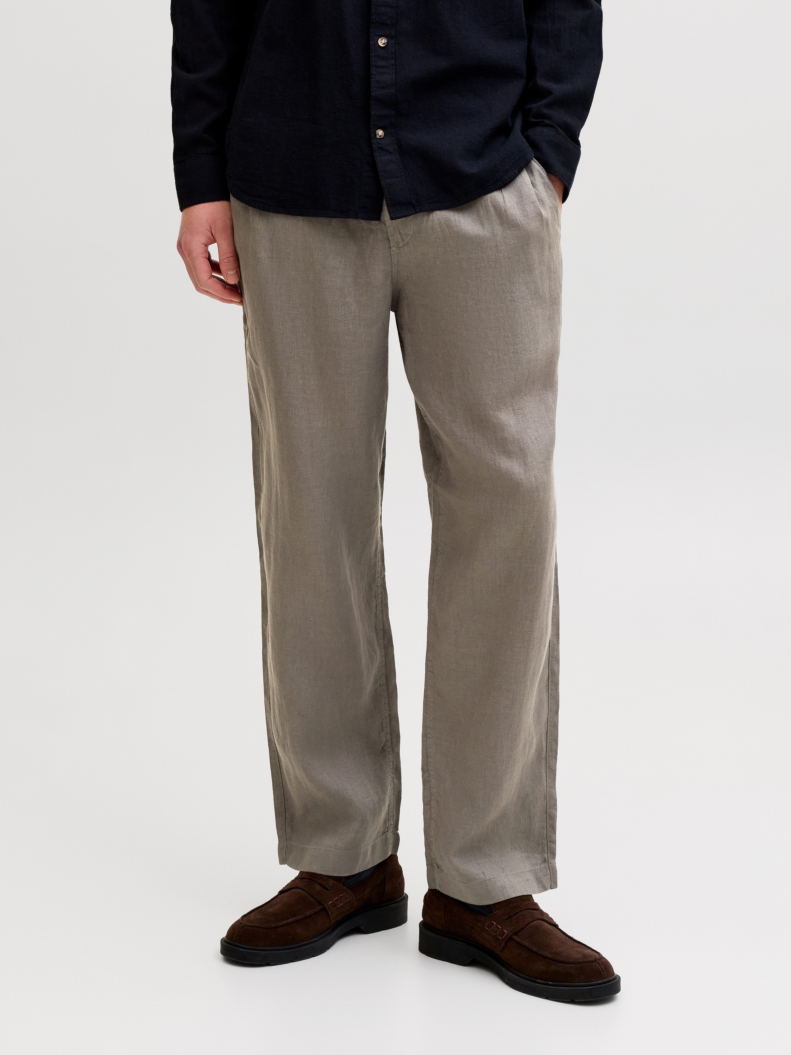 Jack & Jones Chinohose JPSTKARL LAWRENCE LINEN CHINO SN Leinen, locker geschnitten