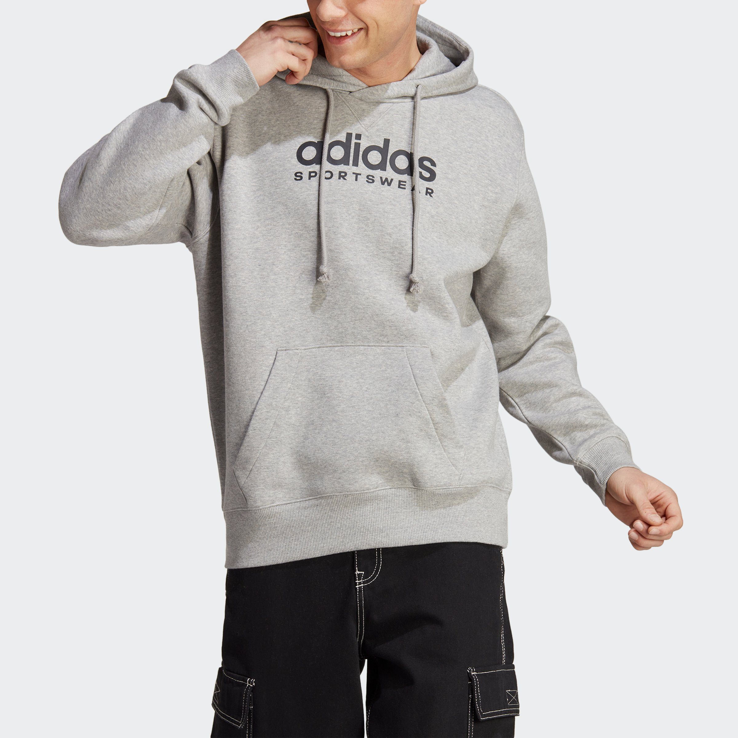 adidas Sportswear Kapuzensweatshirt FLEECE Heather Grey Medium SZN HOODIE GRAPHIC ALL