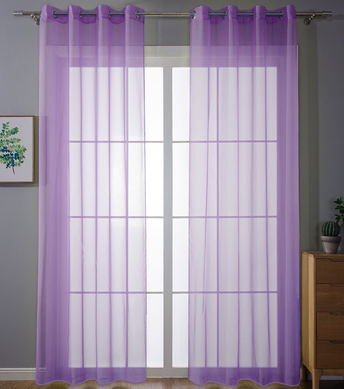 Gardinenbox Gardine, Ösen (2 St), transparent, Voile