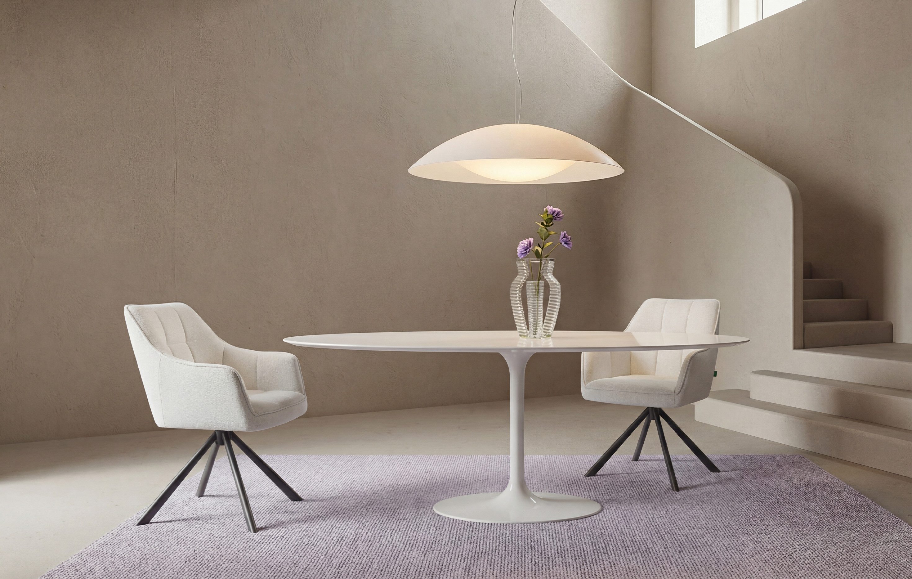 DUBI Möbel Polsterstuhl THOMAS-MIRA, 360° drehbar Massivholz oder Metallgestell 2er-Set