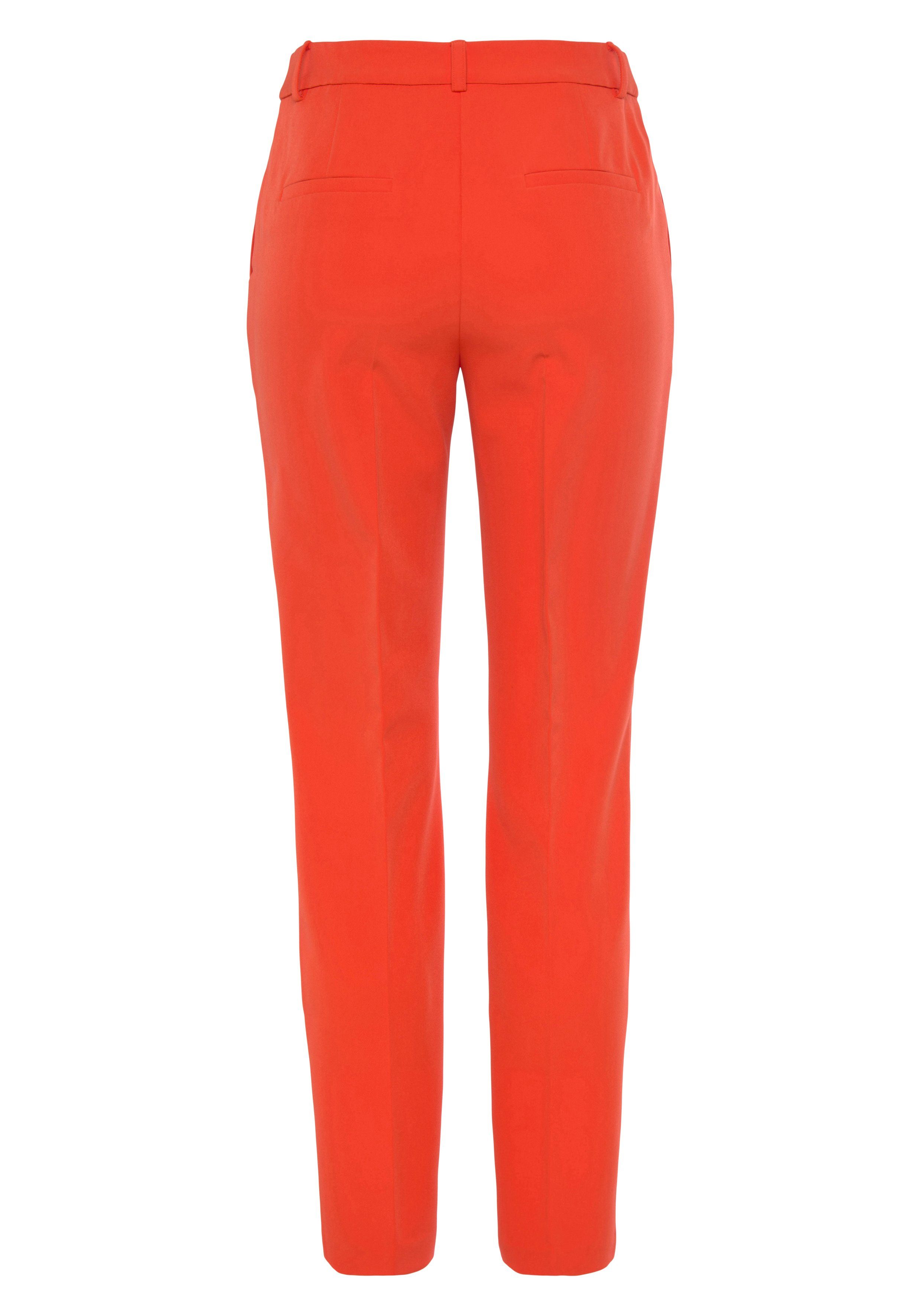Tamaris Anzughose in Trendfarben orange Material) aus nachhaltigem (Hose