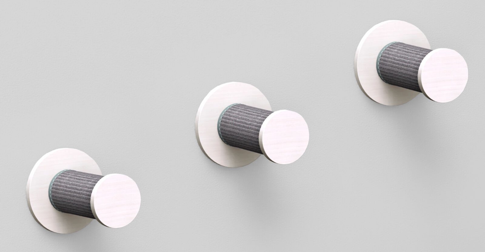 TRIXIE Katzen-Kletterwand Wand-Set 3 - weiß/grau - 3 × ø 18 × 22 cm