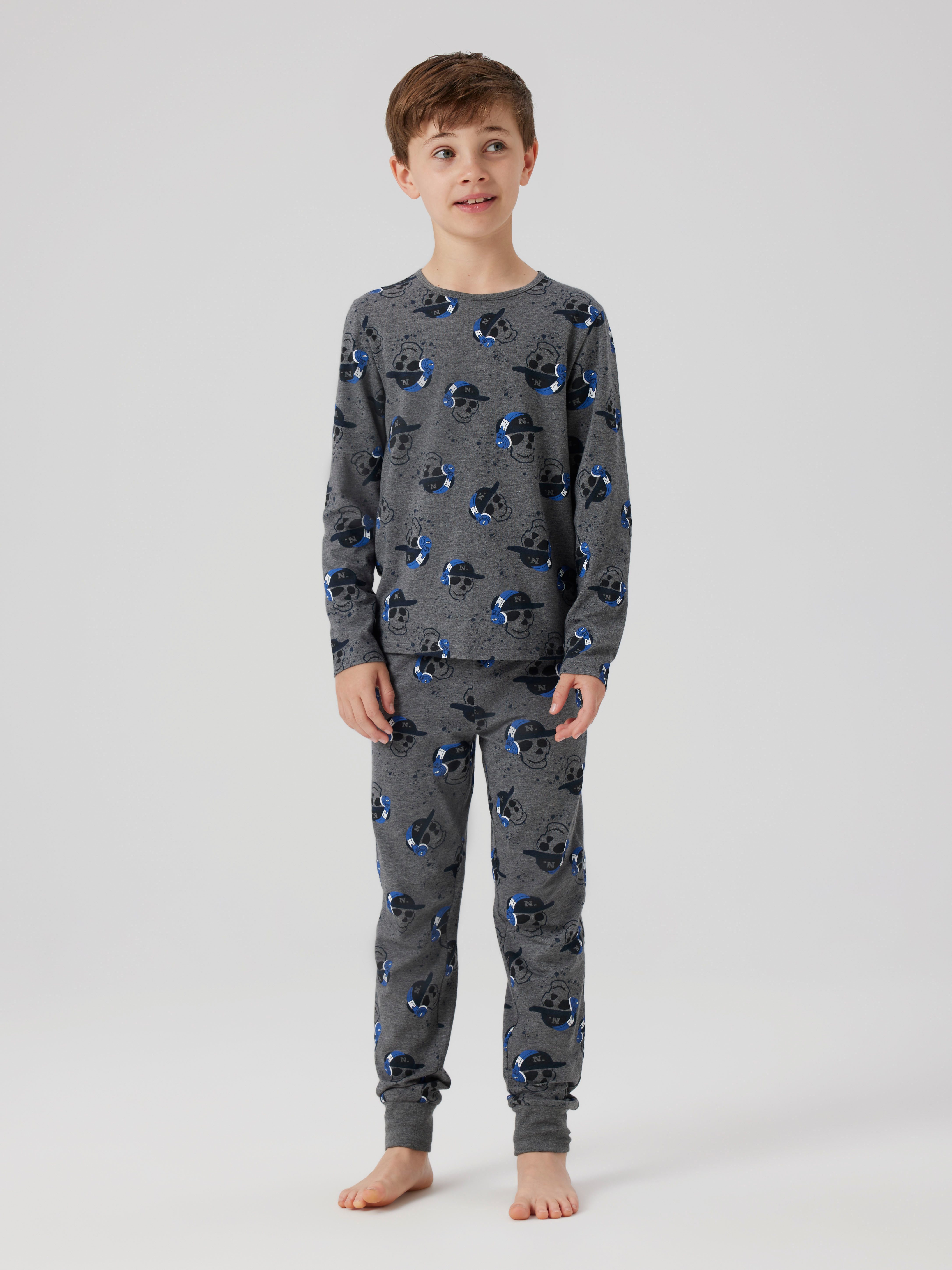 Name It Pyjama NKMNIGHTSET DARK GREY MEL SKULL NOOS (Set, 2 tlg)