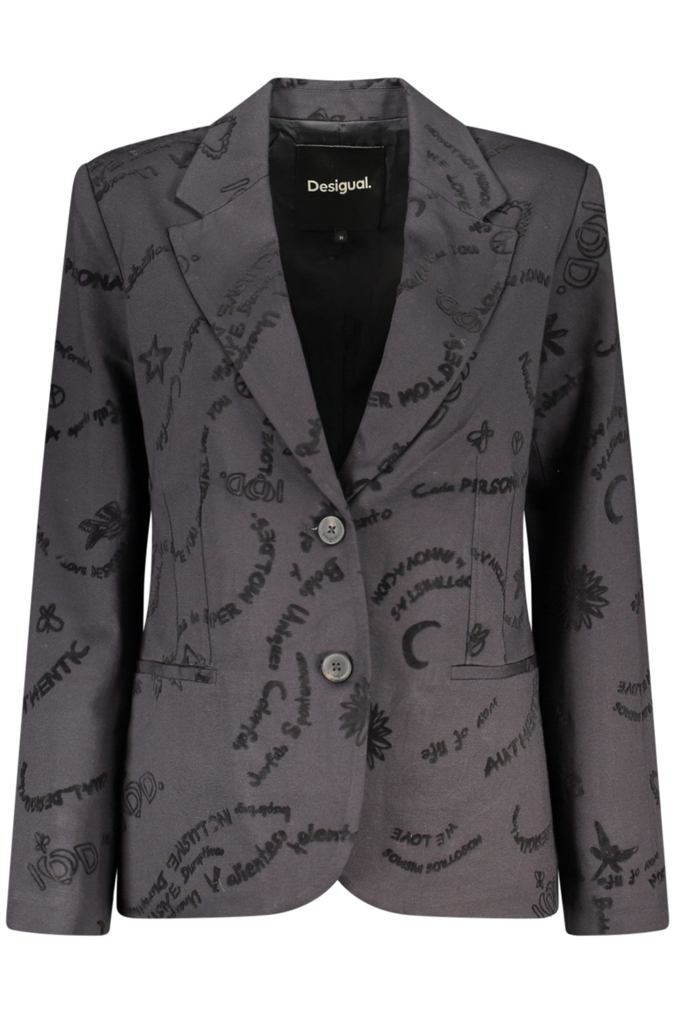 Desigual Outdoorjacke Klassische Damenjacke: V-Ausschnitt, Knöpfe & Kontrastdetails