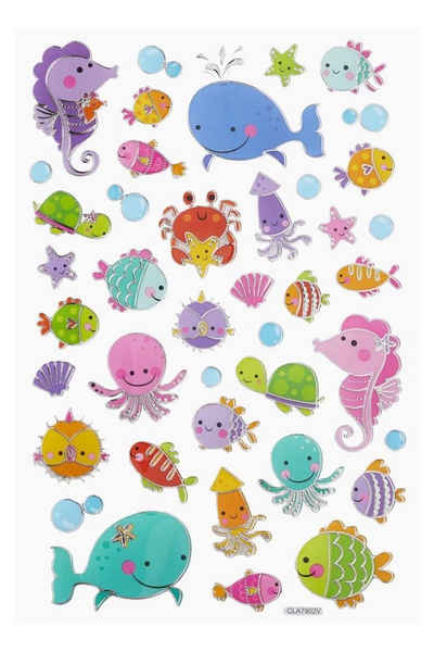 HobbyFun Sticker Sticker XL, metallic, Ozean, 14,5x22cm