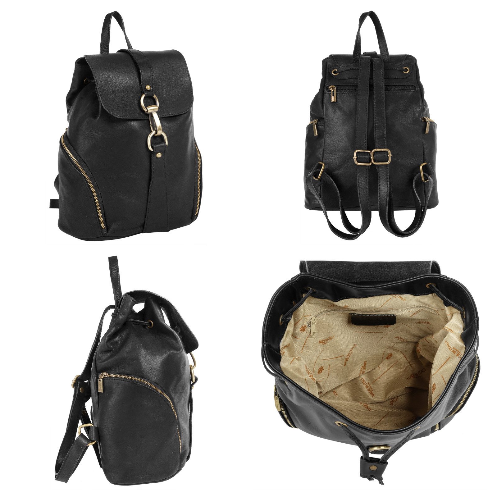 forty° Cityrucksack, echt Leder, Made in Italy günstig online kaufen