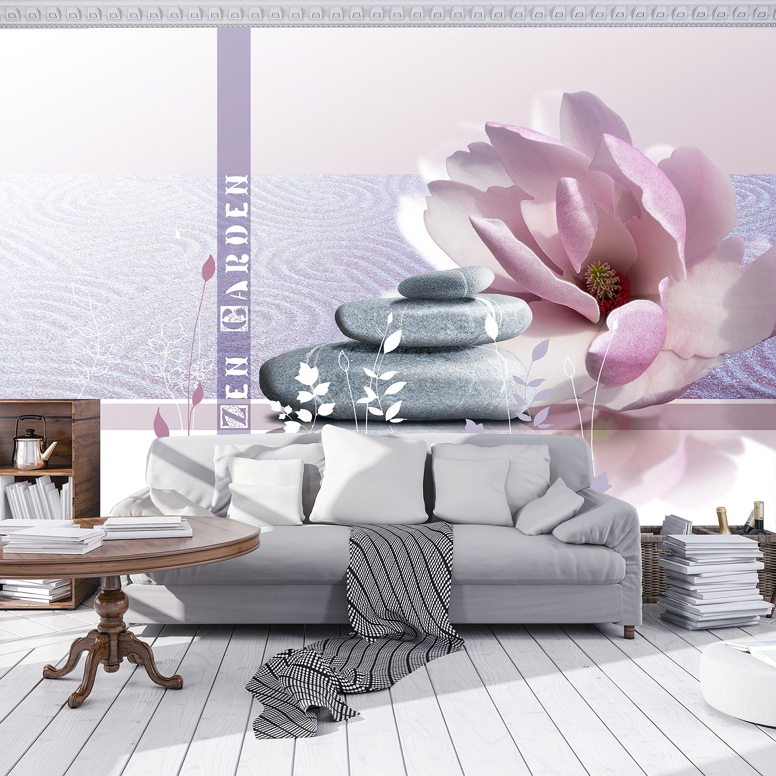 Wallarena Fototapete Blumen Spa Stein Rosa Abstrakt Wohnzimmer oder Schlafz günstig online kaufen
