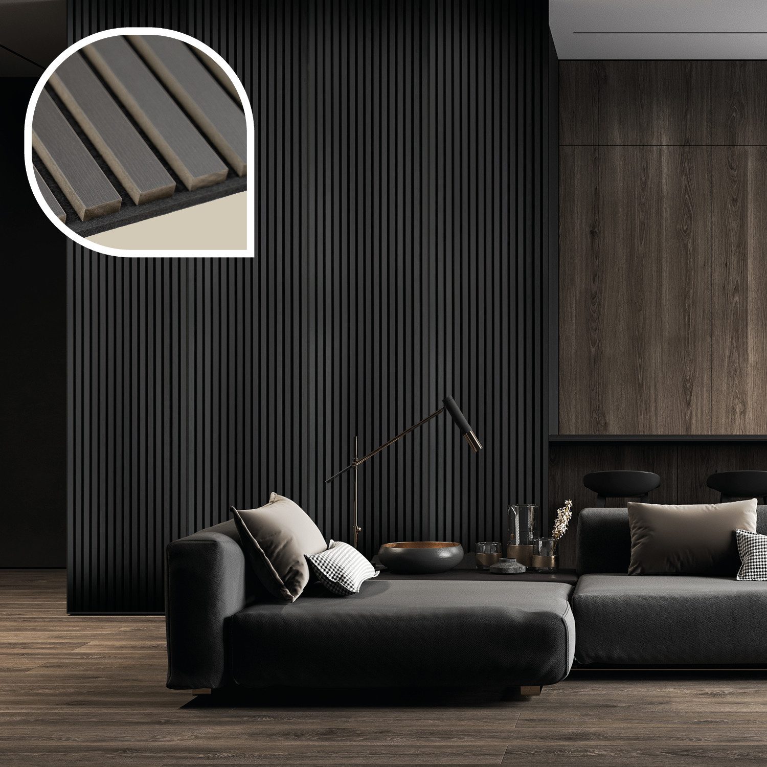 LP projekt Akustikplatte Effektive Wandpaneele für ruhige Räume & moderne Raumgestaltung, (Verfügbar in Breiten 120–300 cm und Längen 40/60 cm), Schallabsorbierende Wandverkleidung für Home Office & Wohnzimmer