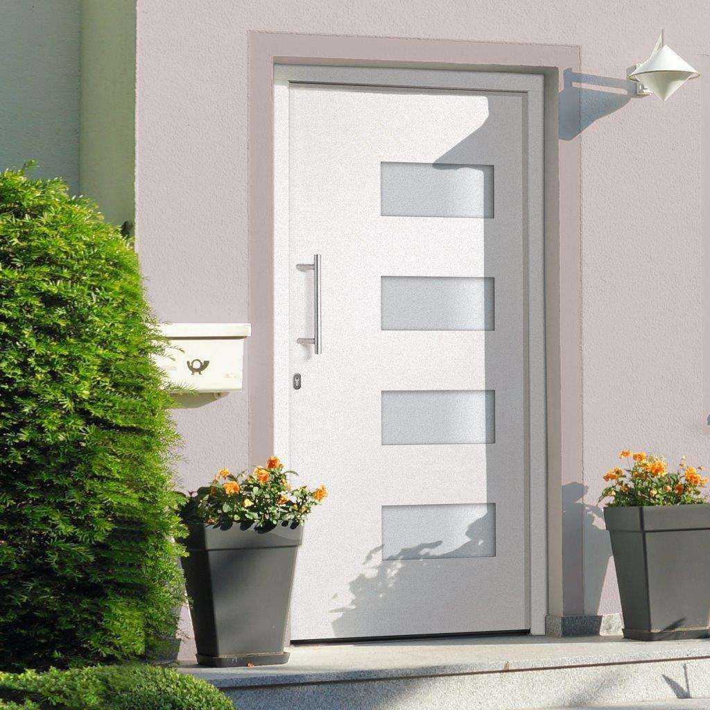vidaXL Haustür Haustür Aluminium und PVC Weiß 100x200 cm (1-St)
