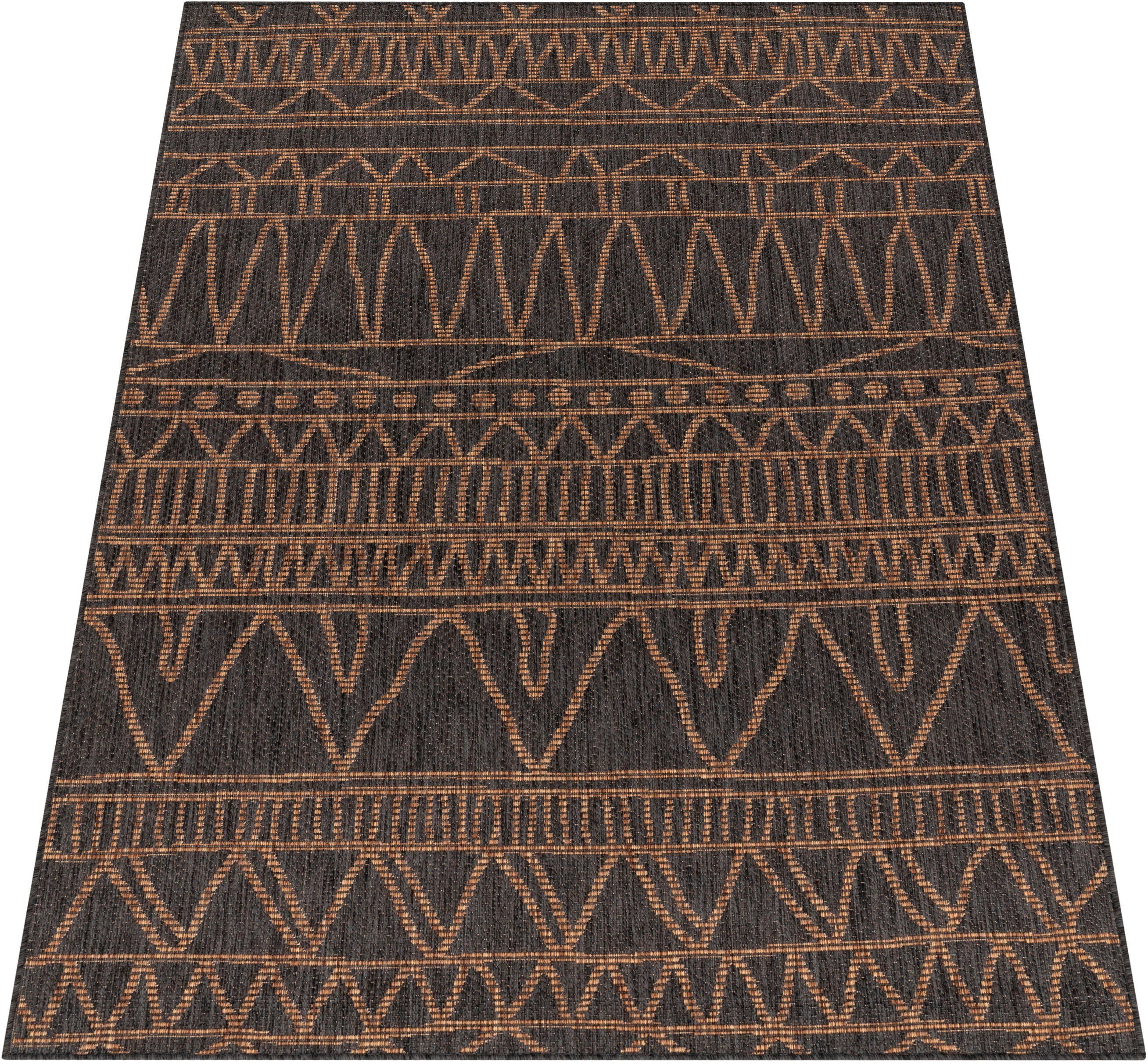Paco Home Teppich Illusion 321, rechteckig, Höhe: 5 mm, Flachgewebe, modernes Design, In- und Outdoor geeignet, UV-beständig