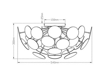 meineWunschleuchte LED Deckenleuchte, Dimmfunktion, LED wechselbar, Warmweiß, extravagante ausgefallene Lampe für über-n Esstisch Schwarz Gold Ø54cm