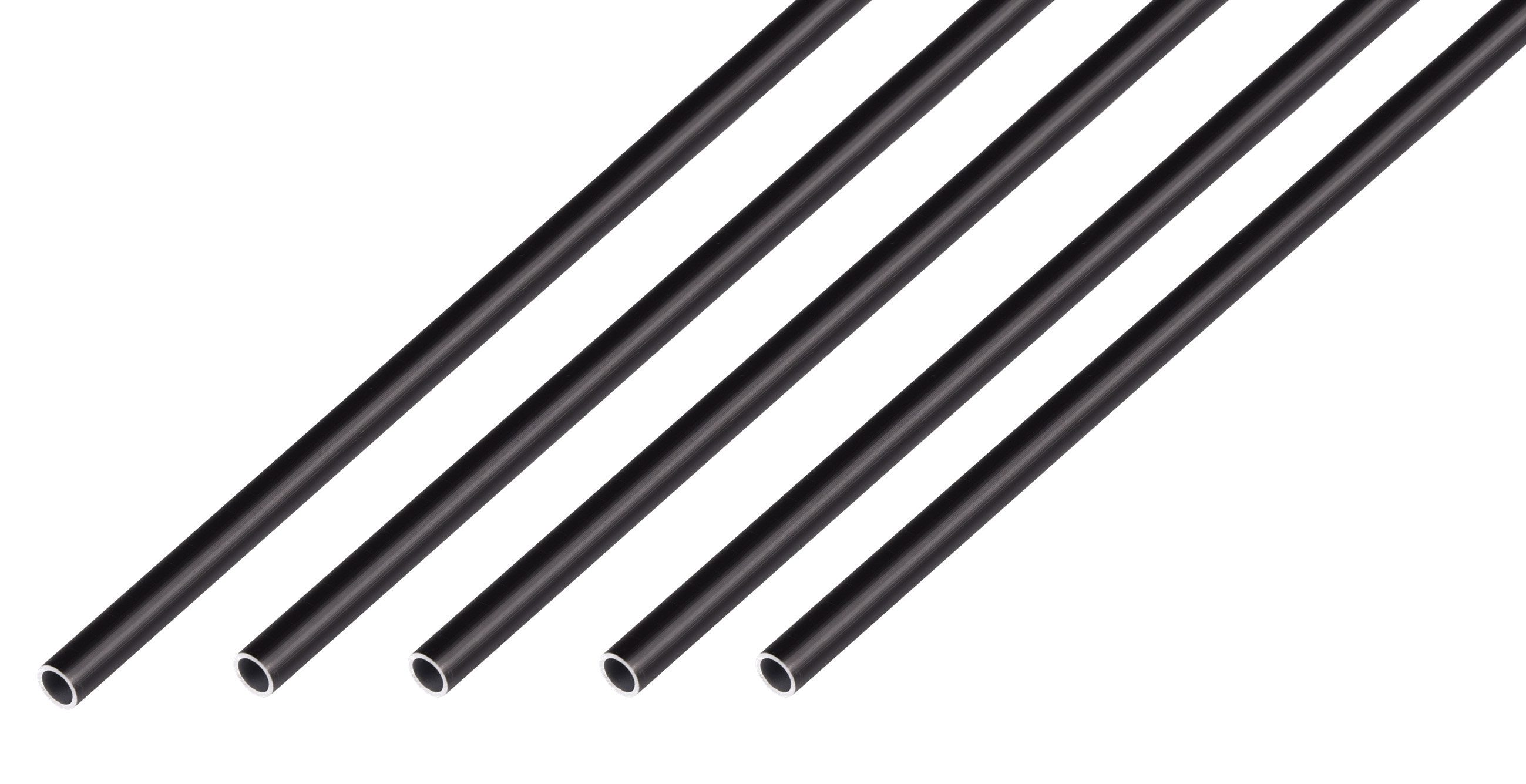 Alberts Profil Alberts 5 x Rundrohr, Aluminium, schwarz eloxiert, Ø8 x 1 mm, Länge 1, Alberts 5 x Rundrohr, Aluminium, schwarz eloxiert, Durchmesser 8 mm