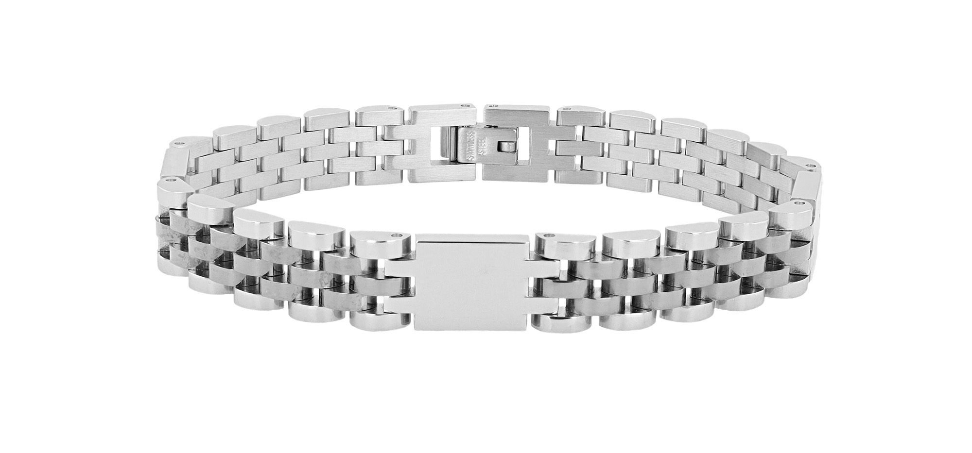 AKZENT Armband Jareth Edelstahl Gliederarmband, Gravurelemente, poliert, 21 cm (Einzeln)
