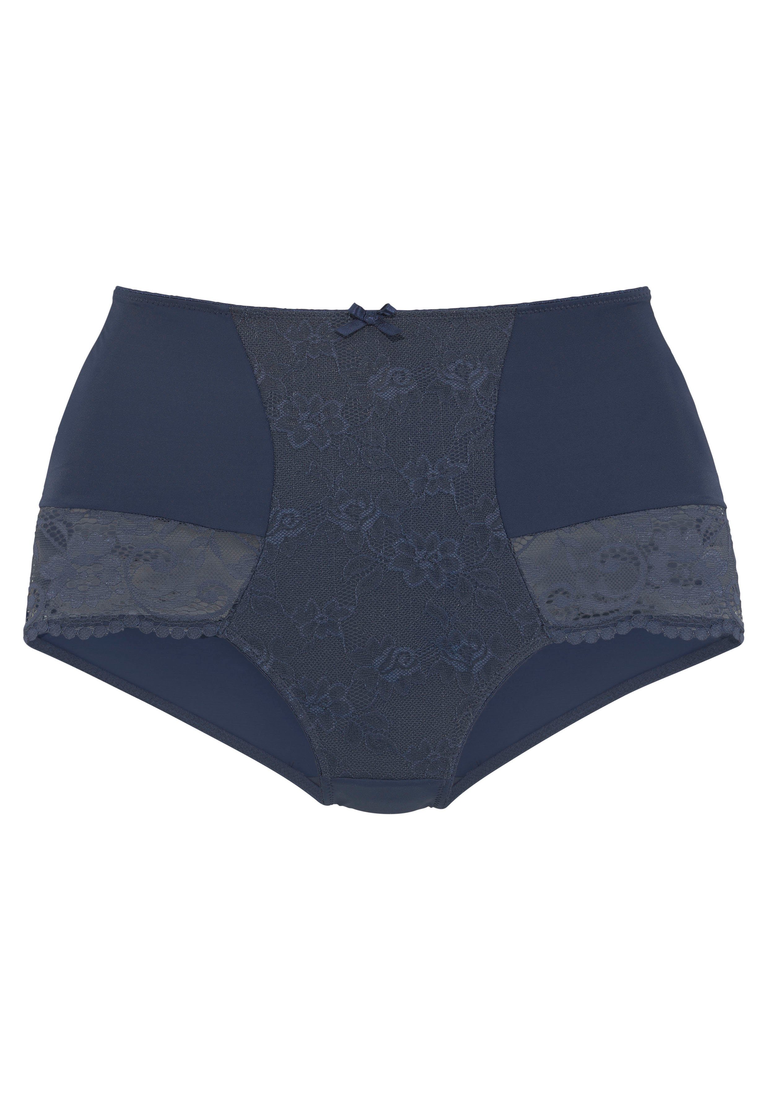 Spitzeneinsätzen Nuance mit High-Waist-Panty navy